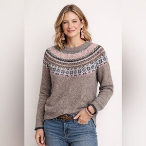 Tabitha Webb Nordic Fair Isle Lambswool Blend Sweater Size L Anthropologie Style